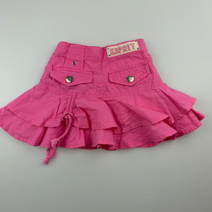 Girls Esprit, pink cotton skirt, adjustable, GUC, size 6 months
