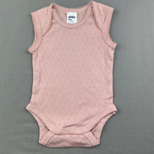 Load image into Gallery viewer, Girls Anko Baby, pink pointelle cotton bodysuit / romper, EUC, size 000