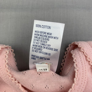 Girls Anko Baby, pink pointelle cotton bodysuit / romper, EUC, size 000