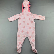 Load image into Gallery viewer, Girls Seed, pink cotton hooded zip romper / coverall, GUC, size 000