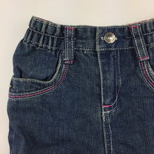 Load image into Gallery viewer, Girls Gagou Tagou, blue denim jean shorts, elasticated, GUC, size 00
