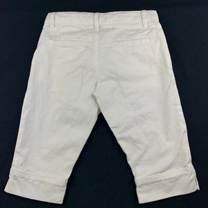 Girls Chateau De Sable, white stretch denim cropped jeans, adjustable, Inside leg: 27cm, EUC, size 6