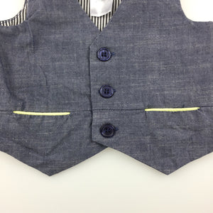 Boys Target, blue cotton wedding / formal vest, GUC, size 000