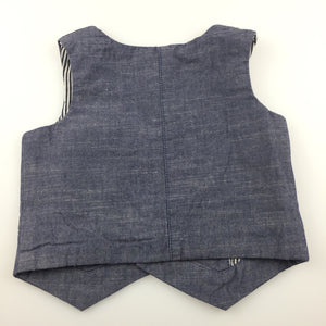 Boys Target, blue cotton wedding / formal vest, GUC, size 000