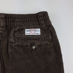 Boys Janie and Jack, brown cotton corduroy pants, elasticated, GUC, size 1