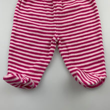 Load image into Gallery viewer, Girls H+T, pink stripe fleece footed pants / bottoms, GUC, size 000