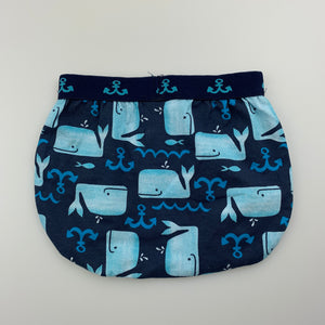 Boys Dymples, stretchy shorts / nappy cover, whales, EUC, size 000