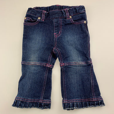 Girls Pumpkin Patch, blue stretch denim jeans, adjustable, GUC, size 0