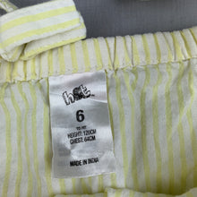 Load image into Gallery viewer, Girls H&amp;T, lemon stripe cotton summer casual dress, GUC, size 6