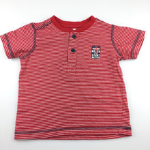 Load image into Gallery viewer, Boys Target, red &amp; white stripe soft cotton t-shirt / tee, GUC, size 1