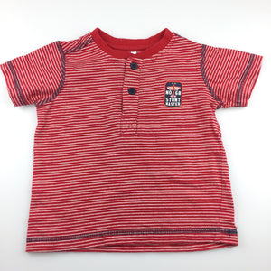 Boys Target, red & white stripe soft cotton t-shirt / tee, GUC, size 1