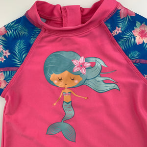 Girls Higgledee, short sleeve rashie / swim top, mermaid, EUC, size 1