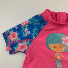 Load image into Gallery viewer, Girls Higgledee, short sleeve rashie / swim top, mermaid, EUC, size 1