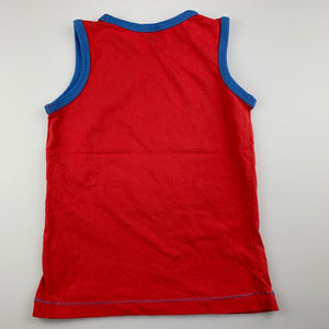 Boys Target, red cotton singlet / tank top, grand prix, EUC, size 4