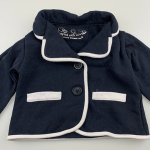 Girls Young Dimension, navy & white lightweight jacket, GUC, size 1