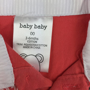 Girls Baby Baby, cotton t-shirt / top, collar, GUC, size 00