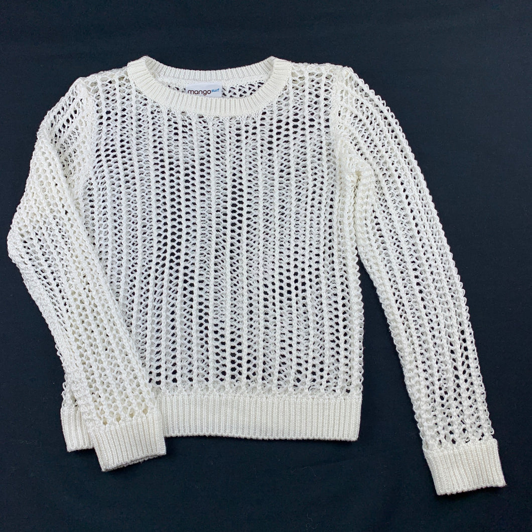 Girls Mango, cream knit lightweight sweater, GUC, size 8