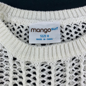 Girls Mango, cream knit lightweight sweater, GUC, size 8