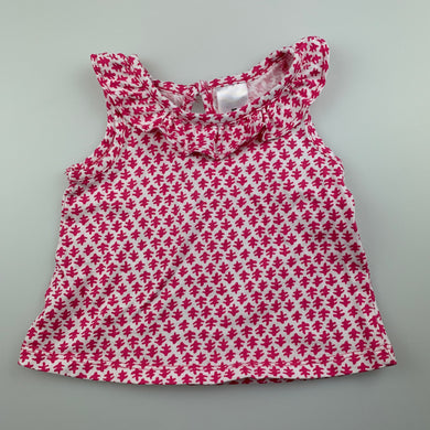 Girls Target, pink & white cotton tank top, EUC, size 000