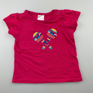 Girls Target, pink cotton t-shirt / top, FUC, size 000