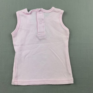 Girls Baby Baby, pink soft cotton tank top, butterfly, EUC, size 0000