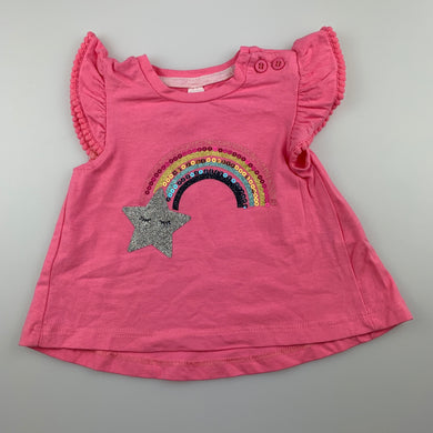 Girls Dymples, pink t-shirt / top, rainbow, GUC, size 000