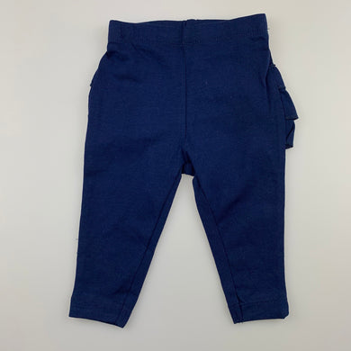 Girls Dymples, navy ruffle leggings / bottoms, EUC, size 000