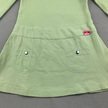 Load image into Gallery viewer, Girls Sprout, green long sleeve casual dress, GUC, size 1