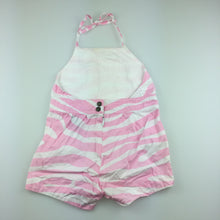 Load image into Gallery viewer, Girls Fred Bare, pink &amp; white cotton summer playsuit, GUC, size 1