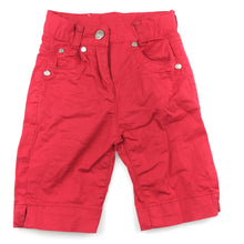 Load image into Gallery viewer, Girls Puddleducklings, red cotton shorts, adjustable waist, GUC, size 1