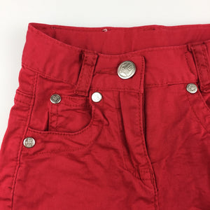 Girls Puddleducklings, red cotton shorts, adjustable waist, GUC, size 1