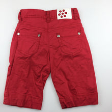 Load image into Gallery viewer, Girls Puddleducklings, red cotton shorts, adjustable waist, GUC, size 1