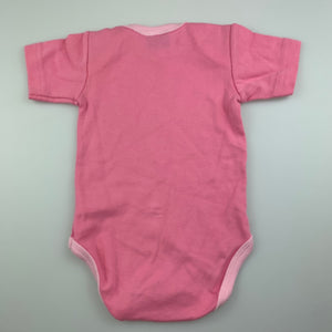 Girls Disney Baby, pink soft cotton bodysuit / romper, EUC, size 6 months
