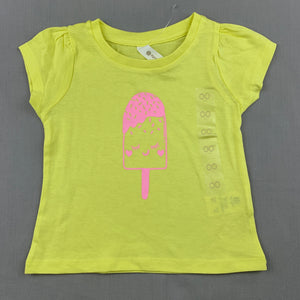 Girls Dymples, yellow cotton t-shirt / top, NEVER WORN, EUC, size 00