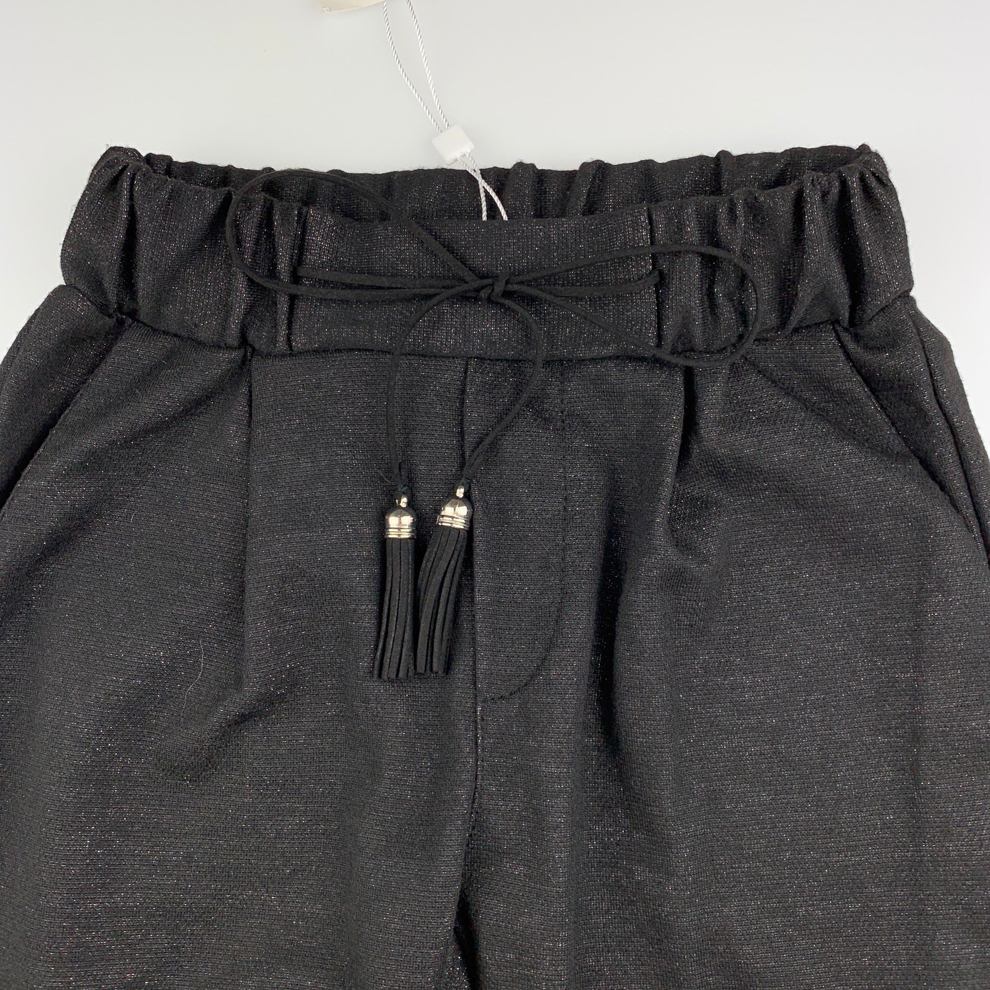 Piazza Italia, black & silver soft stretchy pants, elasticated
