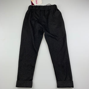 Girls Piazza Italia, black & silver soft stretchy pants, elasticated, Inside leg: 42cm, NEW, size 5-6