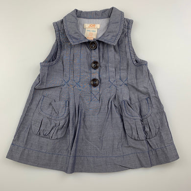 Girls Joe Fresh, blue lightweight cotton shirt dress, GUC, size 00