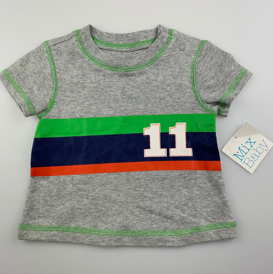 Boys Mix Baby, soft cotton t-shirt / top, NEW, size 000