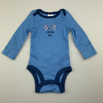 Boys Babies R Us, blue cotton bodysuit / romper, EUC, size 000