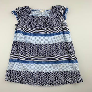 Girls H&M, blue lightweight cotton summer dress, FUC, size 0