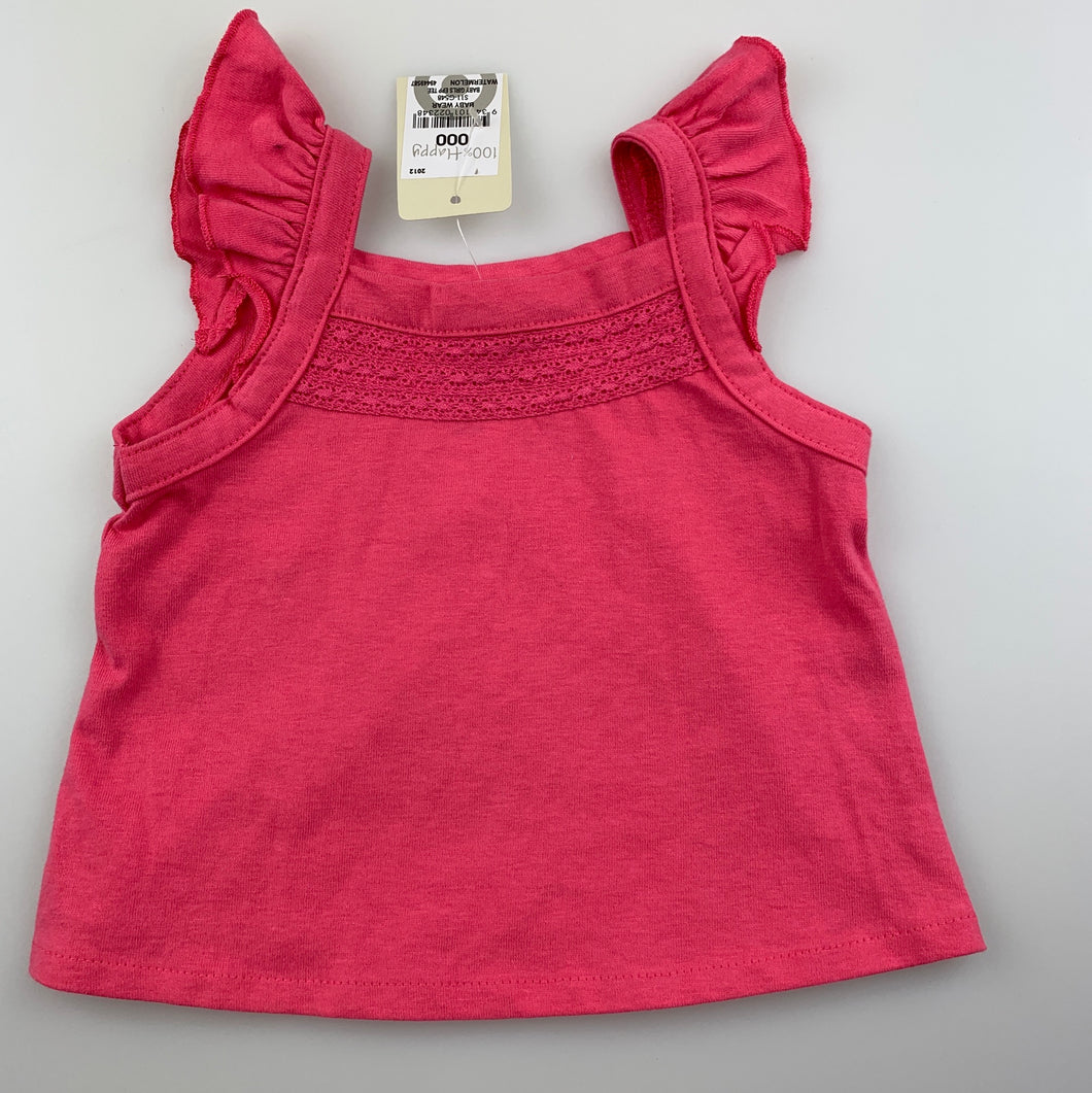 Girls Target, cute pink soft cotton top, NEW, size 000