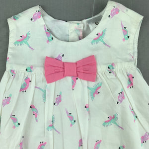 Girls Target, lined lightweight cotton party dress, birds, NEW, size 1