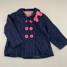 Load image into Gallery viewer, Girls Lily &amp; Dan, cotton lined dark denim jacket / coat, GUC, size 1