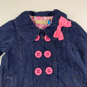 Girls Lily & Dan, cotton lined dark denim jacket / coat, GUC, size 1