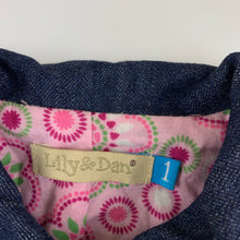 Load image into Gallery viewer, Girls Lily &amp; Dan, cotton lined dark denim jacket / coat, GUC, size 1