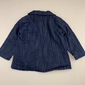 Girls Lily & Dan, cotton lined dark denim jacket / coat, GUC, size 1