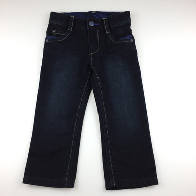Boys Lupilu, dark denim jeans, adjustable waist, GUC, size 1