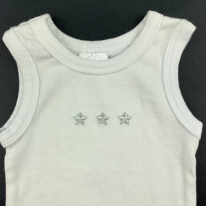 Unisex Target, white soft cotton singlet top, stars, EUC, size 000