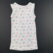 Load image into Gallery viewer, Girls Target, cotton singlet top, bows, EUC, size 000