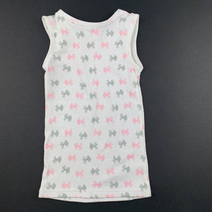 Girls Target, cotton singlet top, bows, EUC, size 000